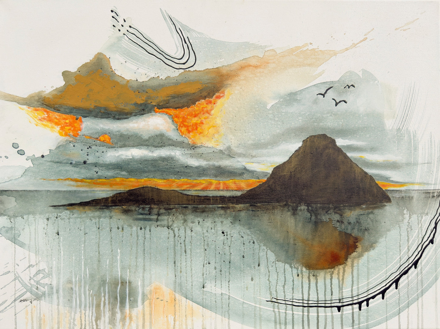 Tónar í sólsetri - 80x60 cm