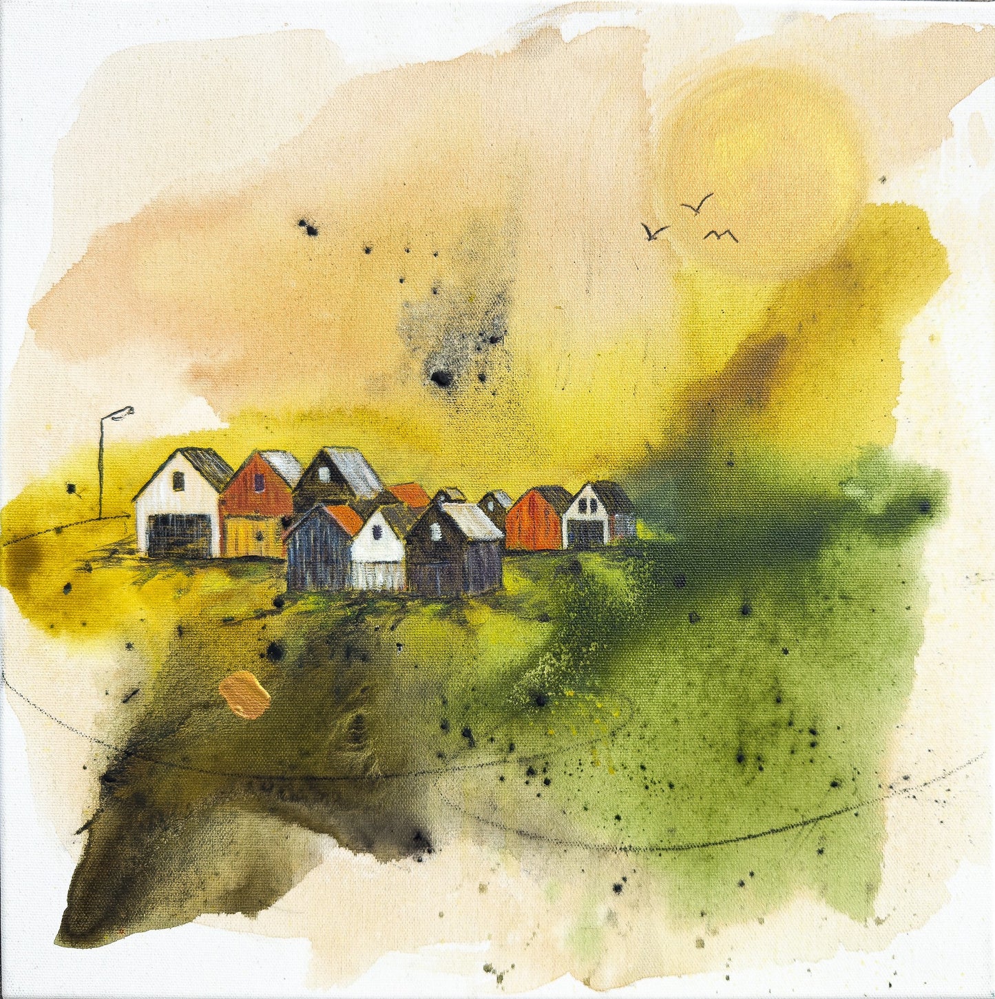 #saman í gyltum sólsetri - 40x40 cm