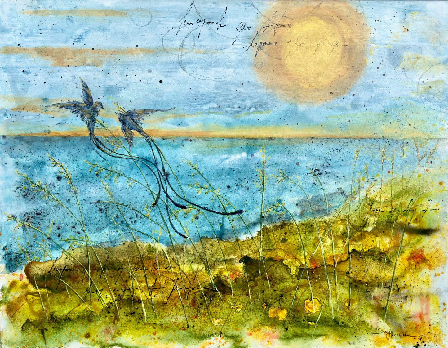 Fuglar á ferð - 70x90 cm