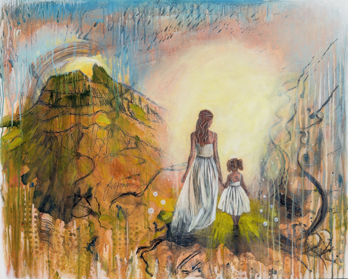 Møðgur á ferð - 100x80 cm